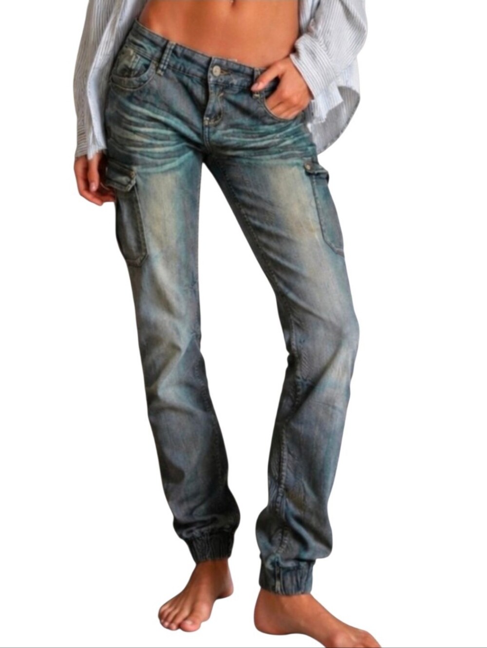 Arden B Skinny Cargo Joggers 8 EUC! Beautiful Jeans Low Rise Skinny Slim